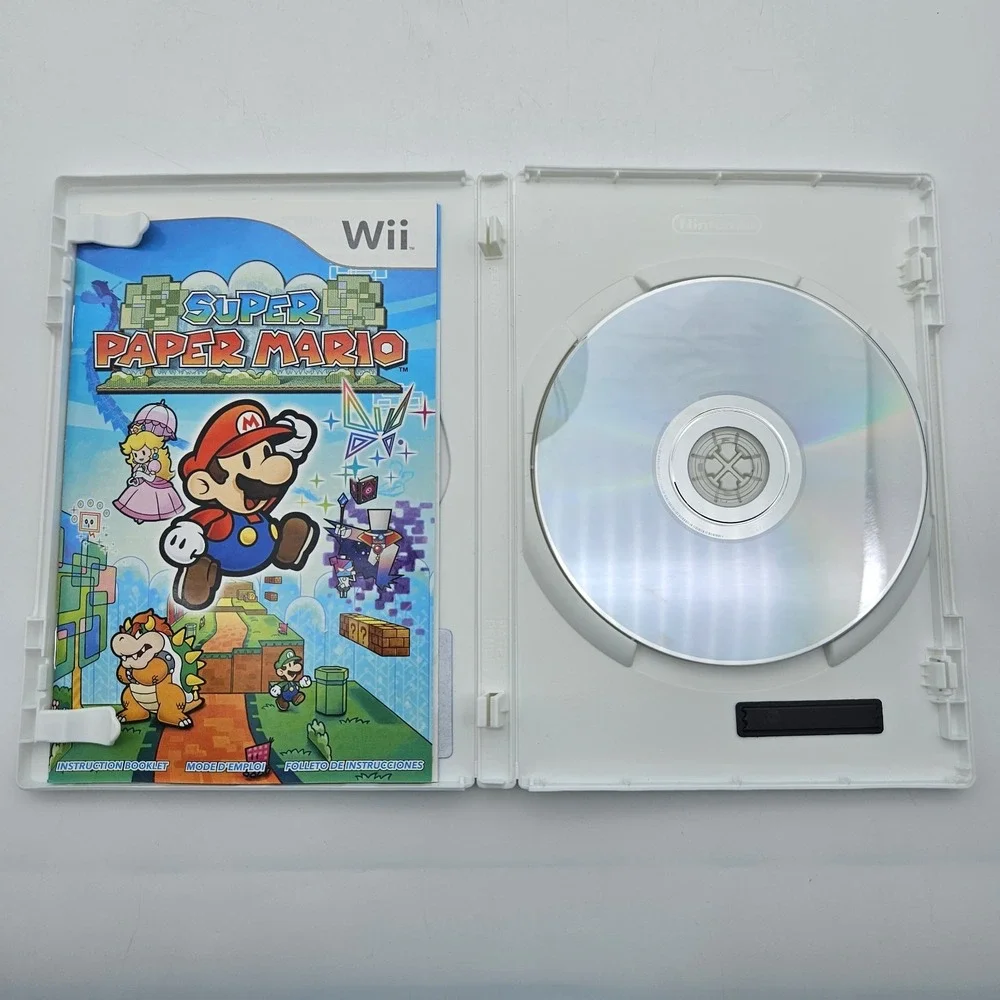 Super Paper Mario (Nintendo Wii, 2007) Complete w Manual